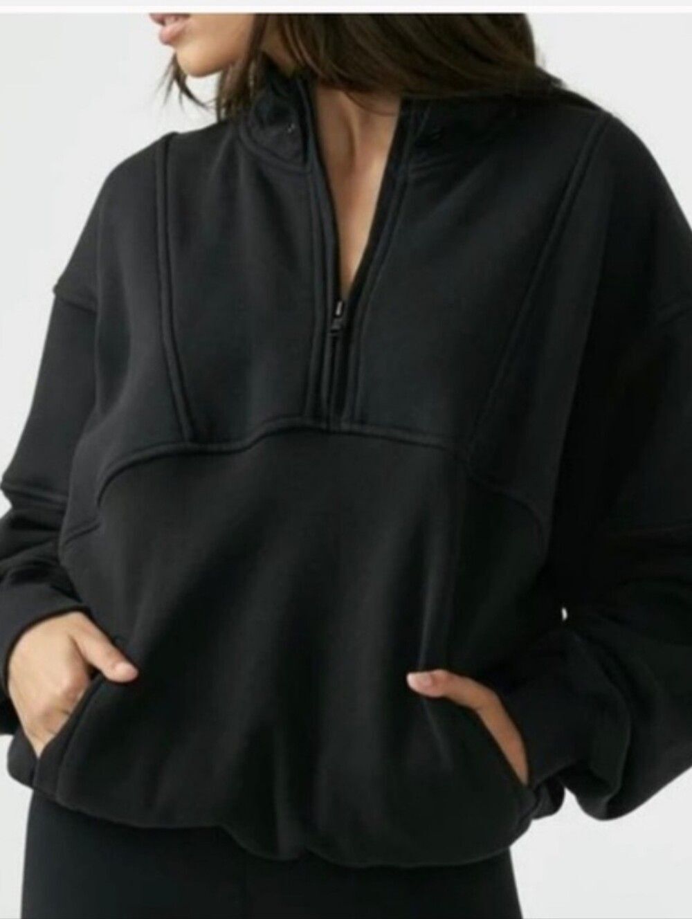 Joah Brown Retro Half Zip In Charcoal